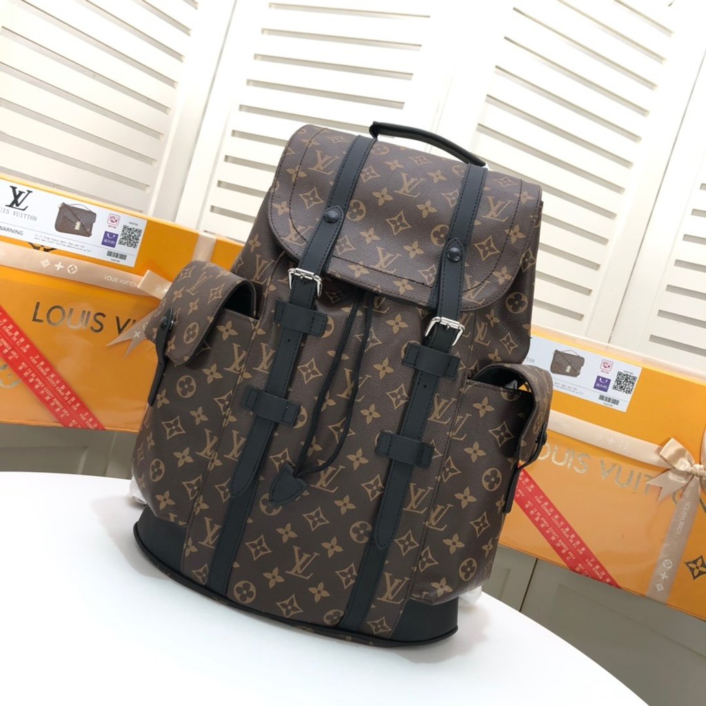 Louis Vuitton Lv Men S Leather Backpack N41379 Christopher Small Backpack Shopee Malaysia