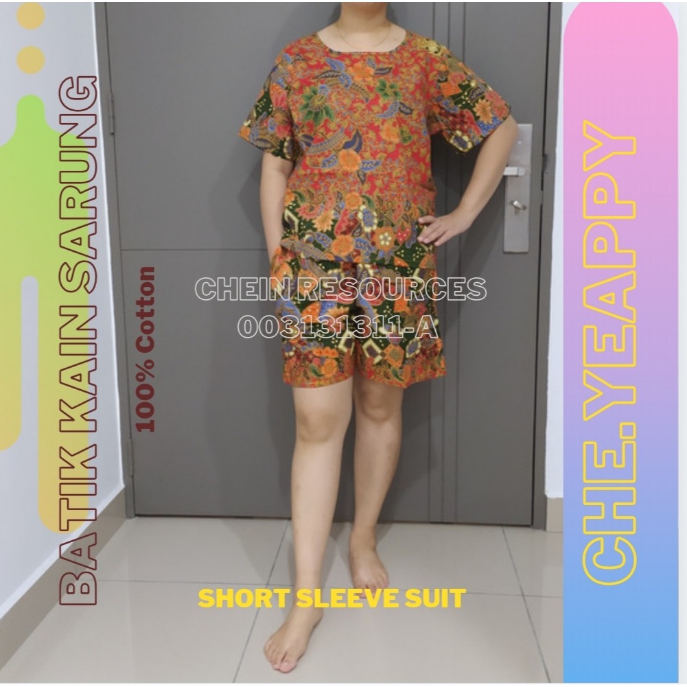 Kain sarung batik doa ibu batik a3 bisa utk baju ibu melahirkan. Che Yeappy Women 100 Cotton Batik Sarung Short Sleeve Free Size Casual Sleepware Baju Tidur Set Baju Seluar Shopee Malaysia
