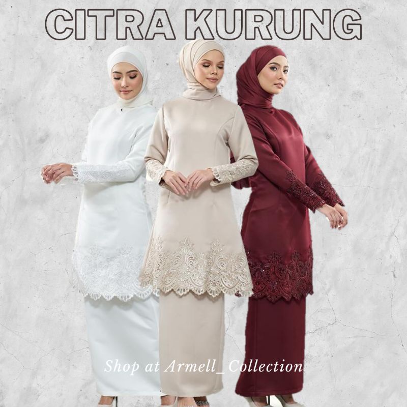 Kurung moden nikah · fatin kurung moden · kirana kurung · kirana peplum · leyana kurung kedah · leyana kurung kedah (plus size) · leyana kurung moden · leyana kurung . Citra Baju Kurung Pahang With Lace Myravallyn Baju Nikah Baju Tunang Baju Kurung Shopee Malaysia