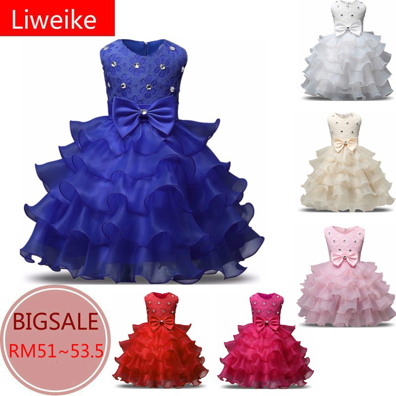 Kids Girl Dress Birthday Party Dress Princess Dress Dance Dress Cloth Xmas Christmas Dresses Skirt Shopee Malaysia
