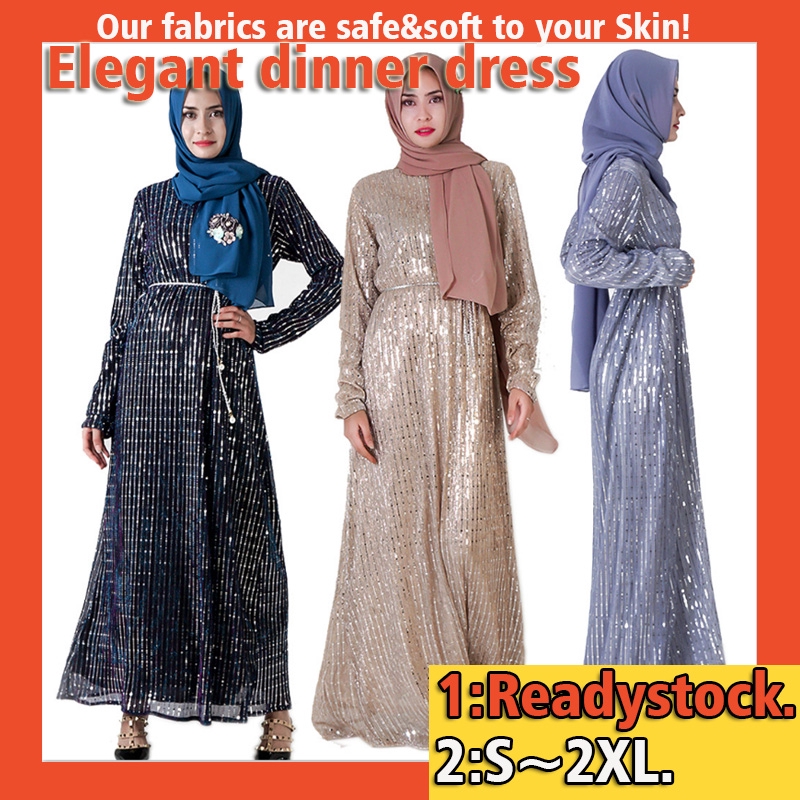 Weimei Baju Raya Jubah Arab Dress Baju Kaftan Dinner Dress Size Gown Skirt Kebaya Muslimah Women Evening Gown Dress Shopee Malaysia