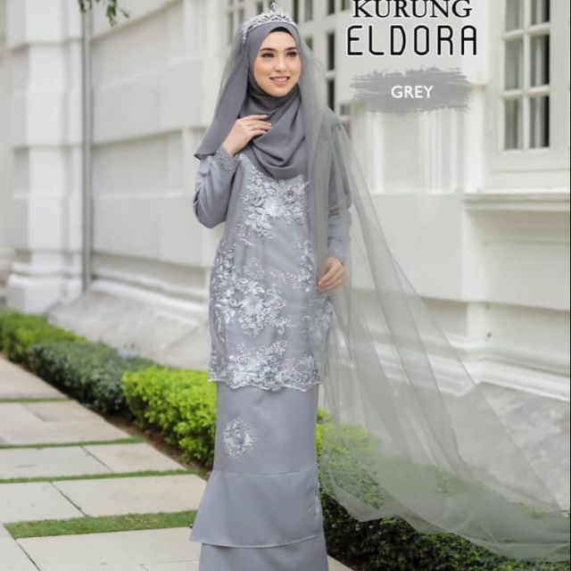 Download now baju anak anak vektor png image with. Kurung Moden Grey Nikah Tunang Dan Sanding Terkini Shopee Malaysia