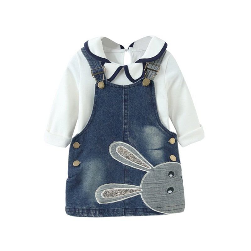2 Pcs Set Baby Girls Lace T Shirts Jeans Dress Baby Girls Denim Dress Sets Up Shopee Malaysia