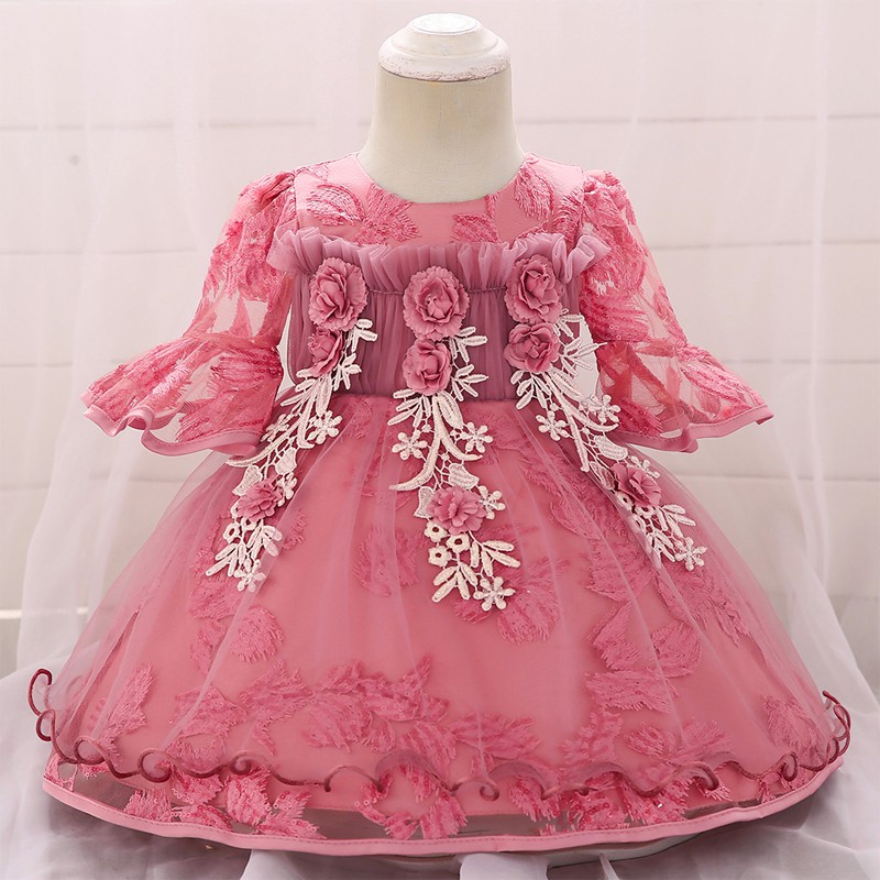 Baby Girl Dress Party Dress Girl Clothes Floral Birthday Party Princess Dress 1 4 Years Shopee Malaysia