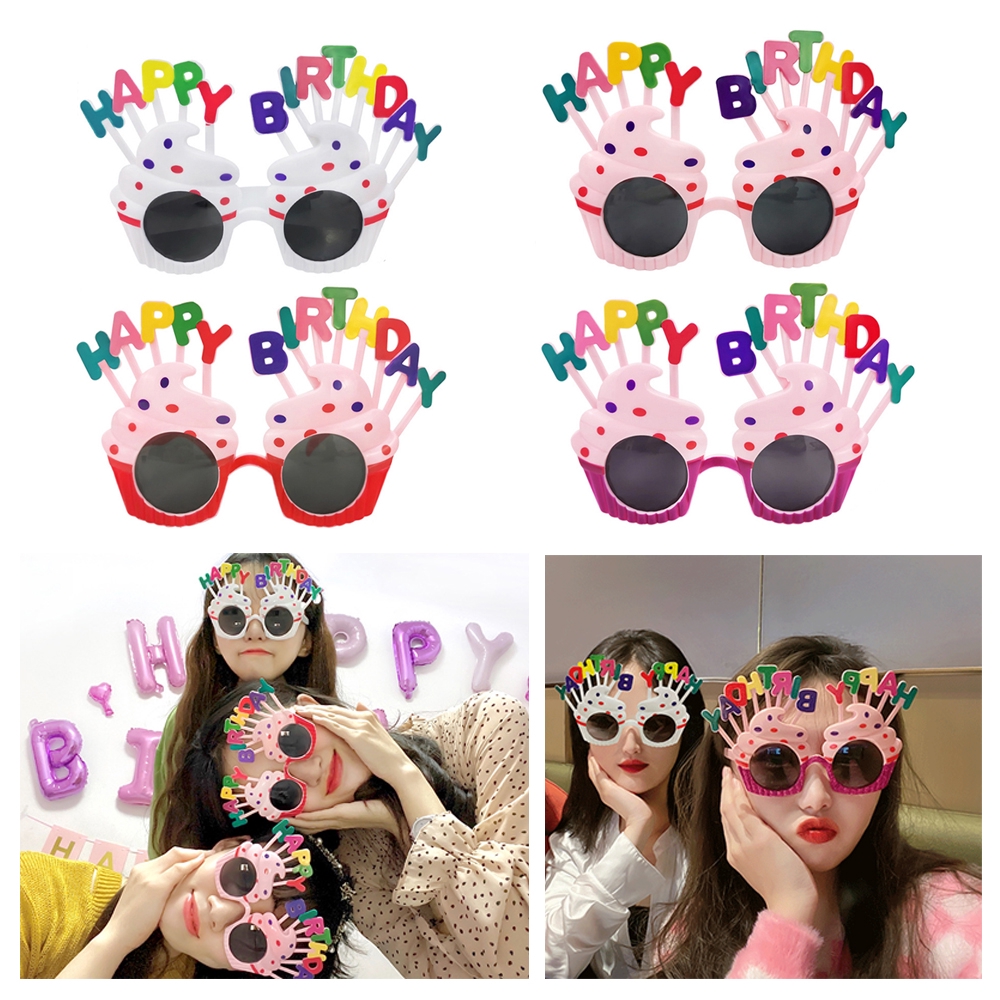 Funny Birthday Glasses Creative Children Happy Party Cake Decoration Plug In Birthday Cake Dress Up Decoration Shopee Malaysia