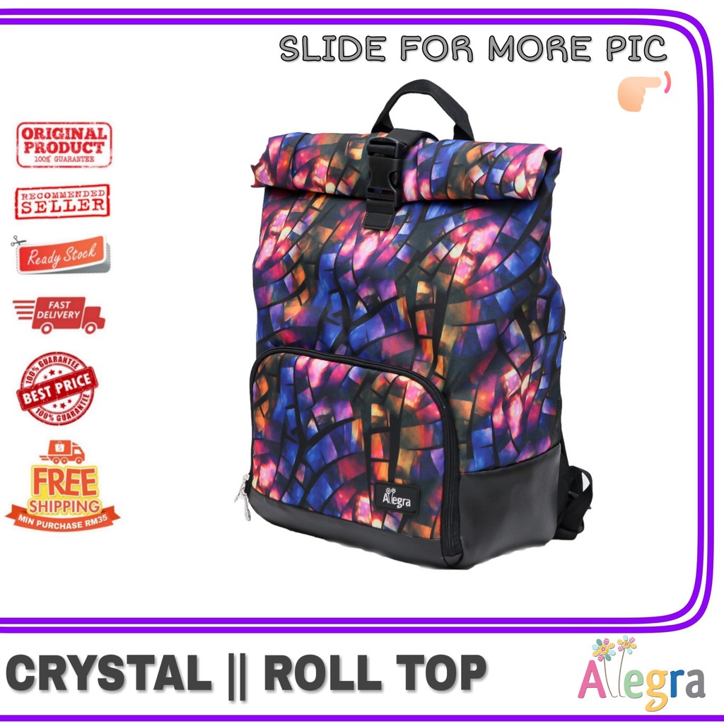 Allegra Cooler Bag Allegra Crystal Cooler Diaper Bag Roll Top Backpack Shopee Malaysia