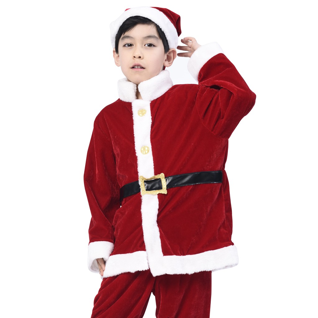 Ikali Santa Suit Christmas Party Toddler Costume Family Pajamas For Kids Role Play Dress Up Xmas Top Pants Hat Shopee Malaysia
