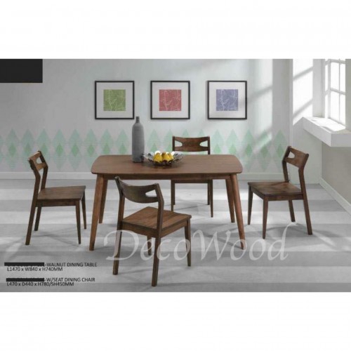 Solid Wood 1 Dining Table 6 Wooden Chair Dining Set Brown Color Shopee Malaysia