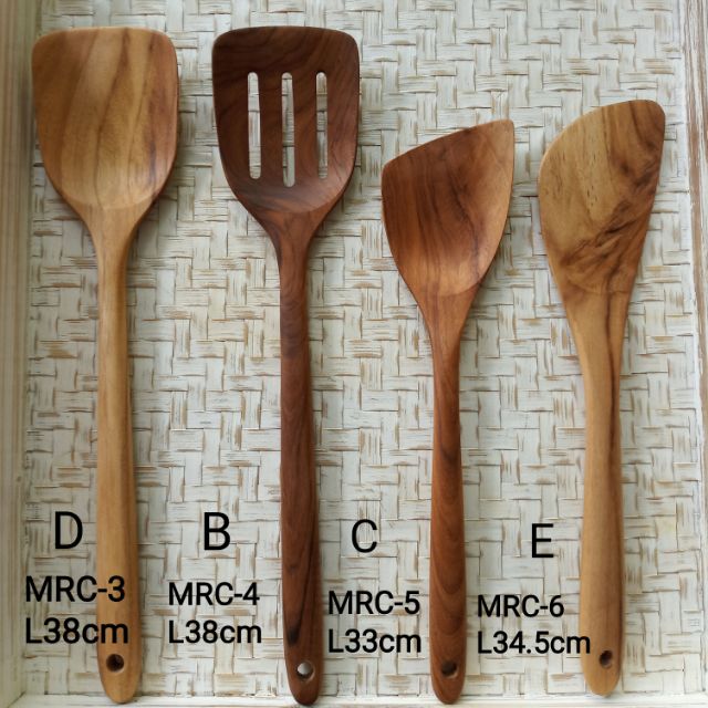 Each piece features smooth acacia wood handles or bases. Teak Wood Wooden Spatula Cooking Spoon Utensils Kitchen Tools Slotted Turner Flipper Shopee Malaysia