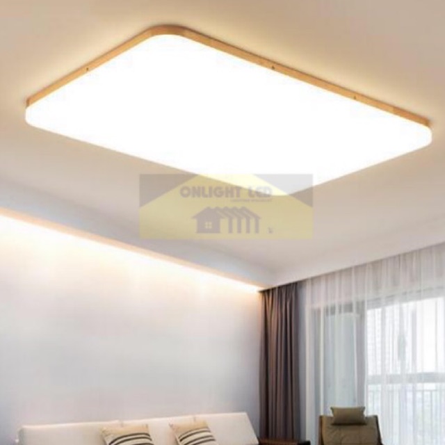 3color Solid Wood Ceiling Light Sq Real Wood Shopee Malaysia