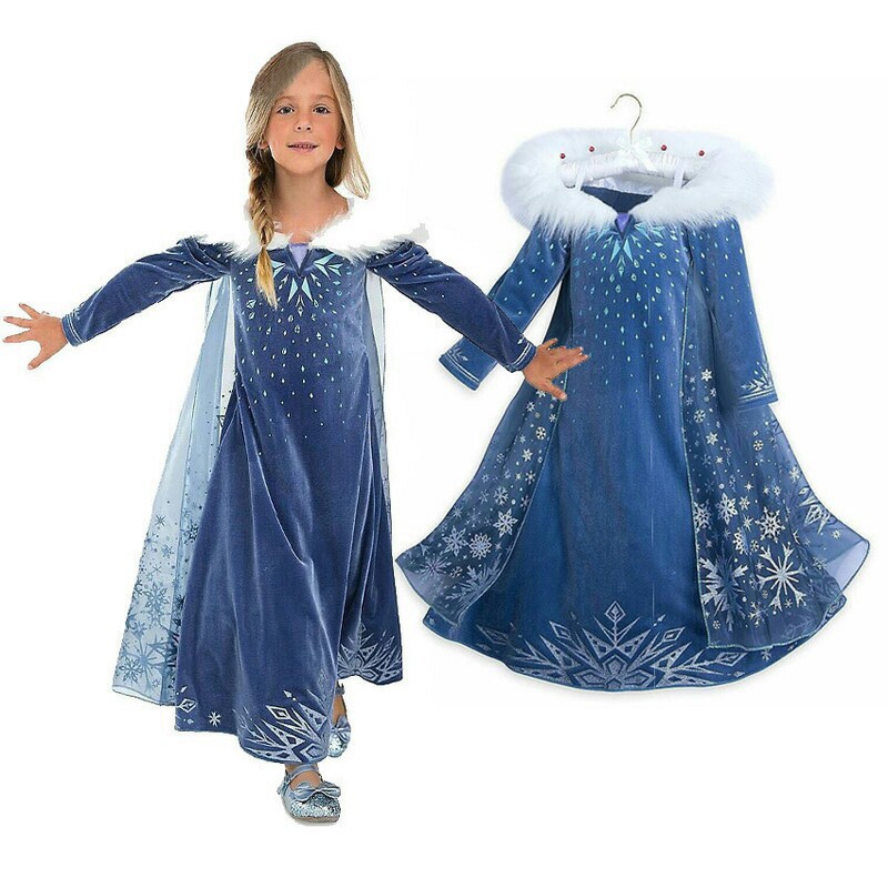 Frozen Dresses For Girls Princess Anna Elsa Dress Birthday Party Winter Clothing Shopee Malaysia