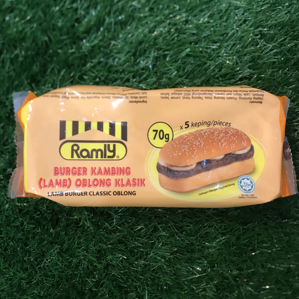 100 Original Ramly Burger Ayam Chicken Lembu Beef Kambing Oblong Klasik 350g 5 X 70g Malaysia 