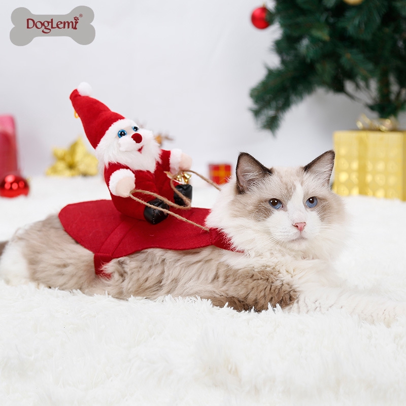 Christmas Dress Pet Dog Cat Clothes Transformed Into Christmas To Make A Fuss Small Medium Sized Autumn And Winter Shopee Malaysia