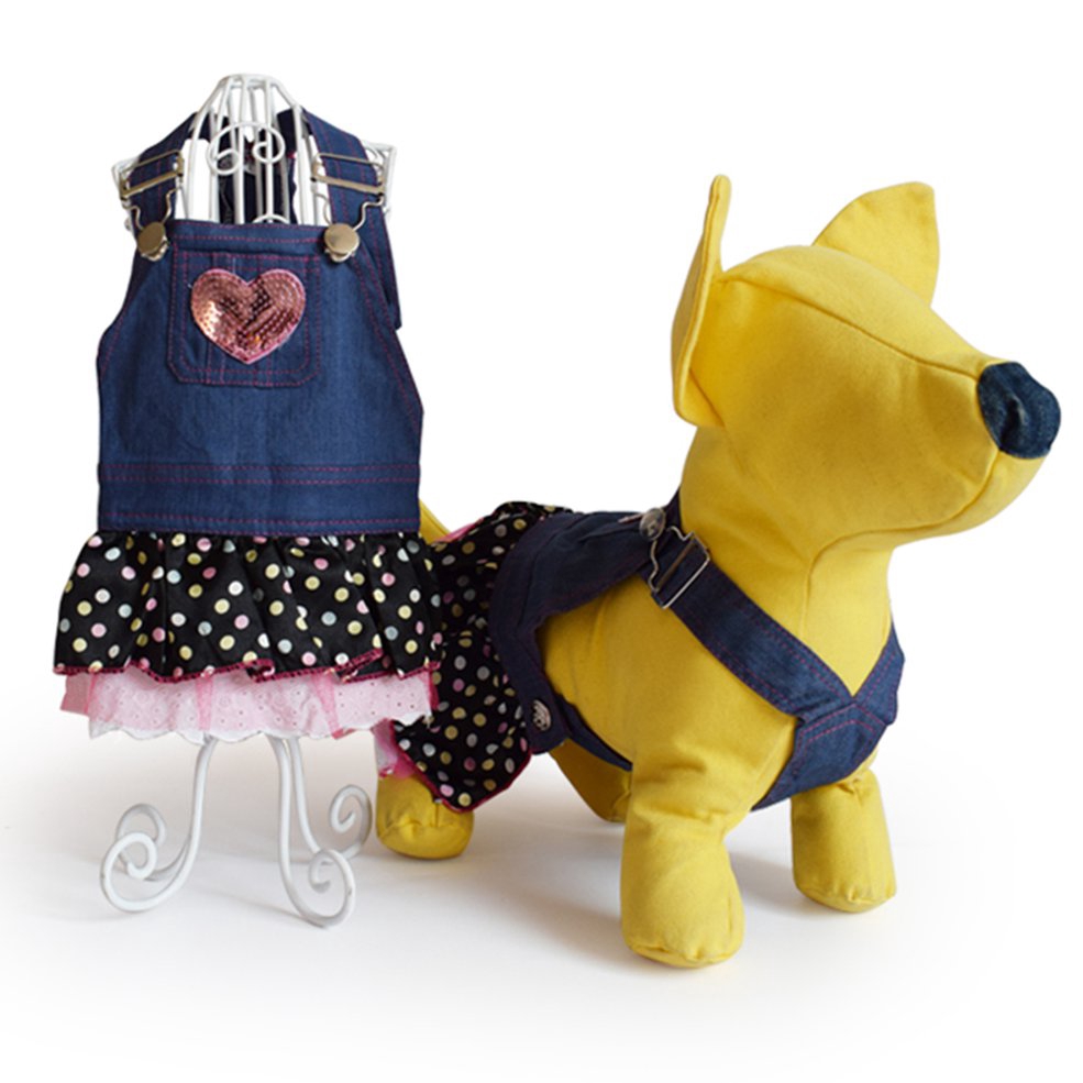 Summer Pet Dog Costume Denim Dress Sleeveless Cute Dog Clothes Comfortable Shopee Malaysia