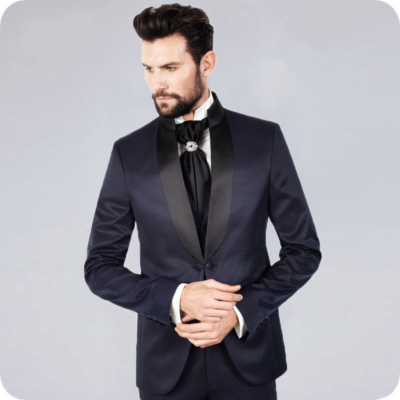 Italian 2020 Wedding Men Navy Blue Suits Groom Tuxedo Evening Party Custom Man Blazer Coat Pants 2piece Men Clothes Shopee Malaysia