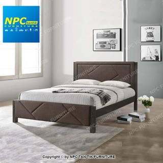 Npc Queen Size Full Solid Wood Bed Frame With Padded Headboard Db 9133 Shopee Malaysia