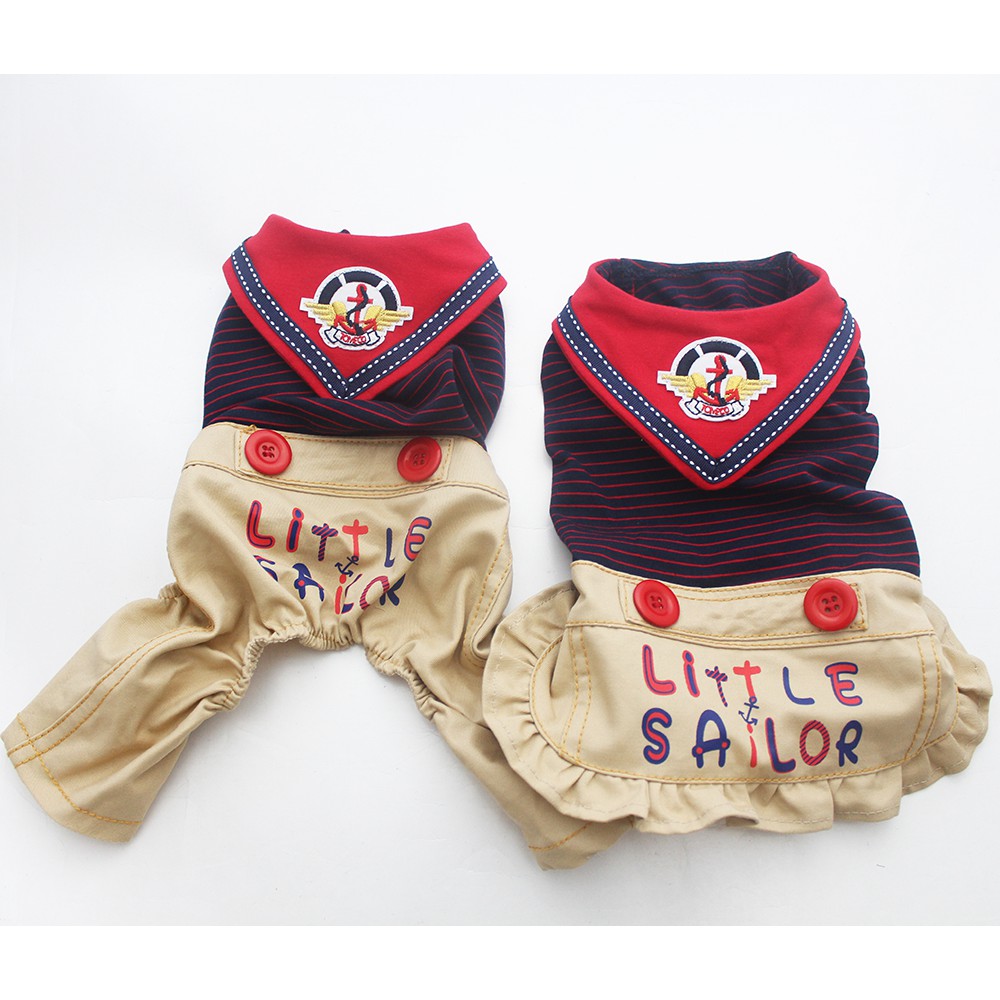 Boy Girl Dog Pet Jumpsuit Dress Cat Puppy Shirt Pants Little Sailor Clothes Apparel 5 Sizes Shopee Malaysia
