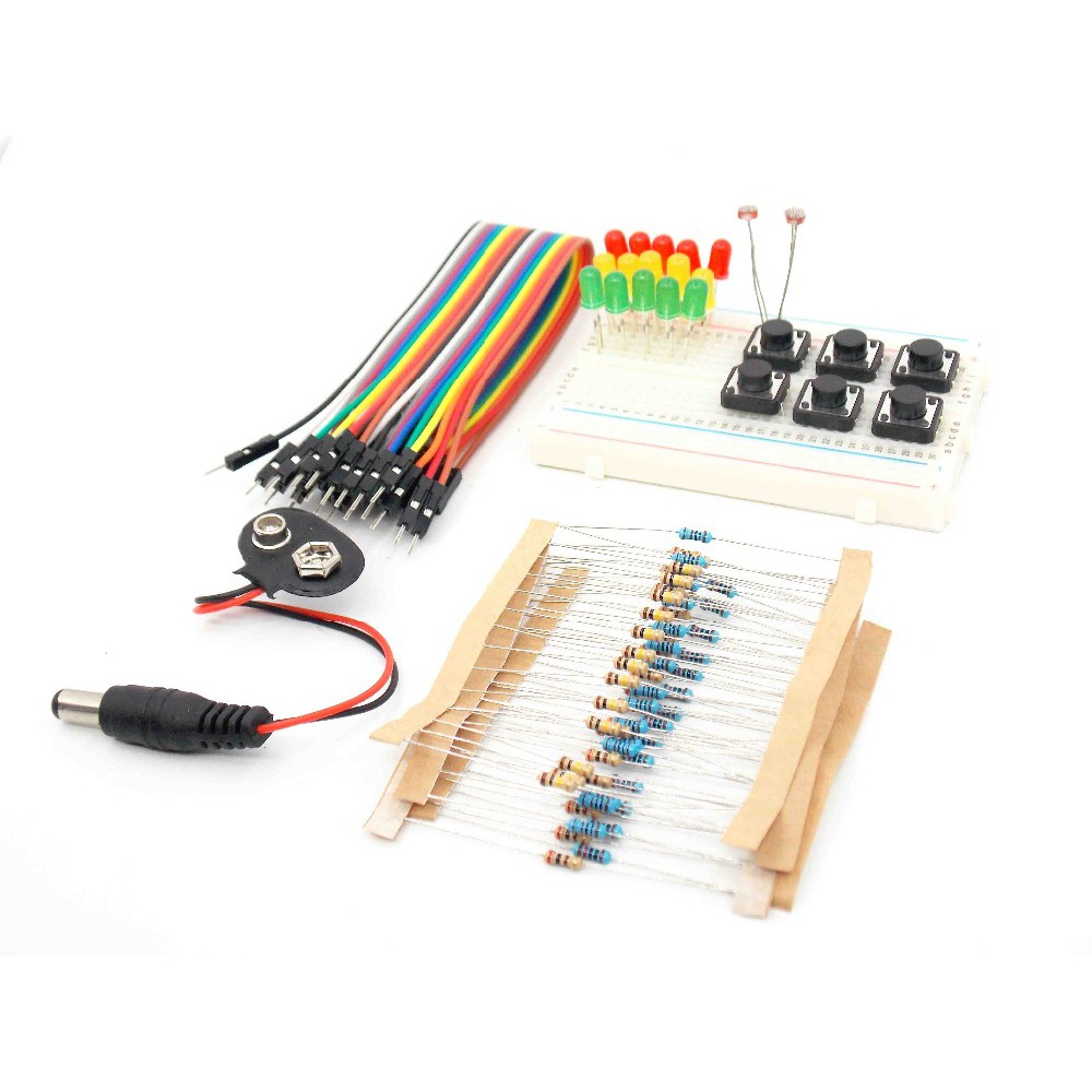 Starter Kit For Arduino Resistor Led Capacitor Jumper Wires Breadboard Kit