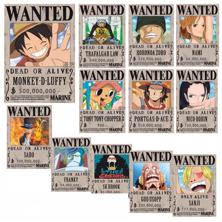 Shanks le roux, le mentor de luffy et l'un des 4 empereurs, rejoint la collection de posters wanted one piece par abystyle. Japanese Anime Collectibles 10pcs Set One Piece Anime Poster Straw Hat Pirates Shanks Ace Wanted Poster New Analiza Mk