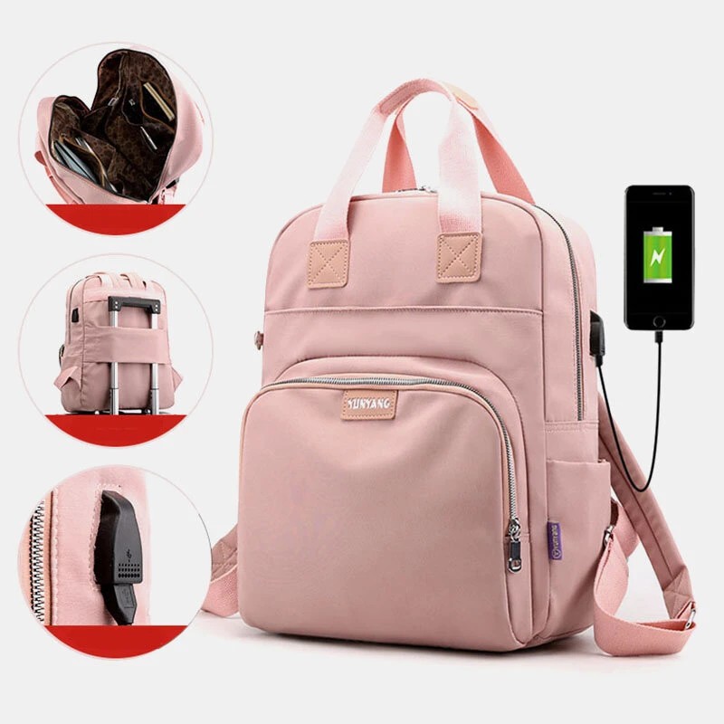 Womens Laptop Bag Pack Usb Charging School Backpacks Satchel Ladies Travel Backpack Rucksack Tote Bags Shopee Malaysia
