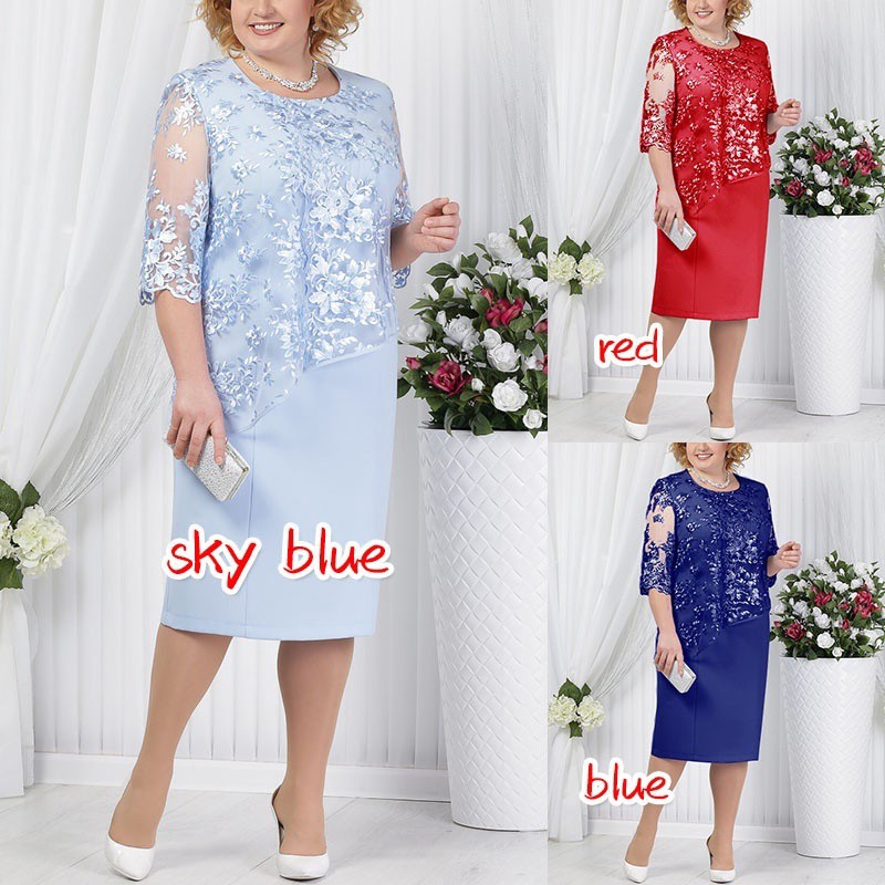 Fashion Lace Elegant Mother Of Bride Dress Knee Length Dinner Party Evening Wedding Event Dress Shopee Philippines