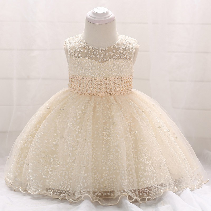 Hot Sale Cute Baby Girl Dress Birthday Lace Pearl Princess Dress Party Wedding Celebration 0 2 Year Shopee Philippines