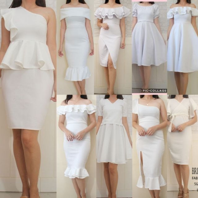 White Formal Civil Wedding Dedication Christening Dress Shopee Philippines