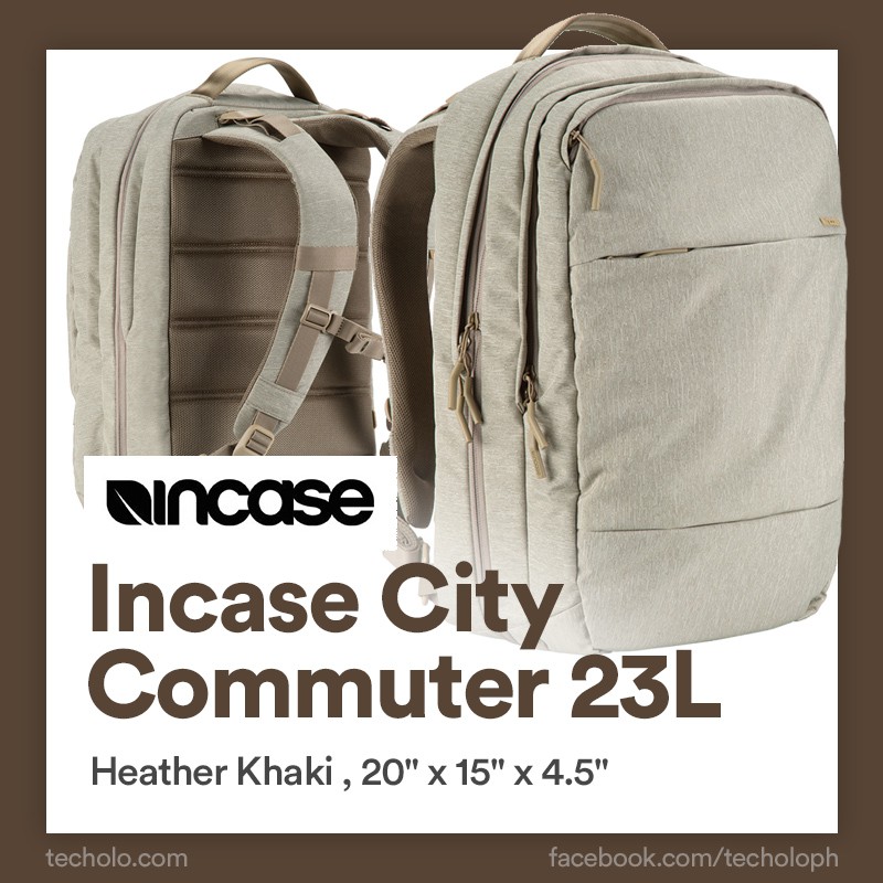 Incase City Commuter Backpack 23l Heather Khaki Shopee Philippines