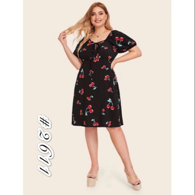 Affleck Shop 2611 Plus Size Black Cherry Dress Big Size Shopee Philippines