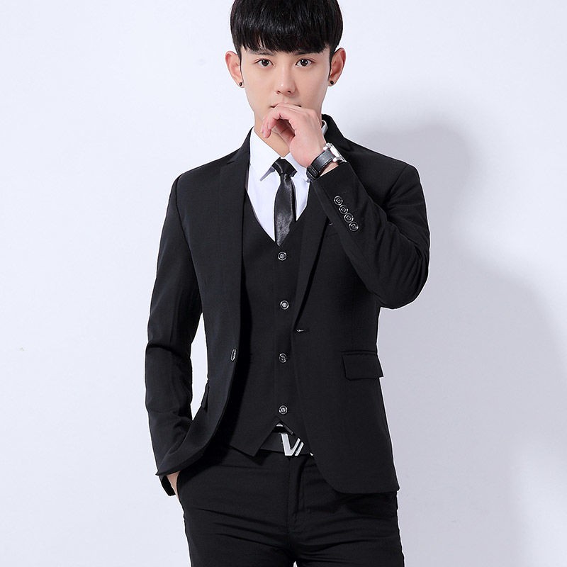 Suit Men S Three Piece Suit Business Formal Small Suit Slim Best Man Groom Wedding Dress Shopee Philippines