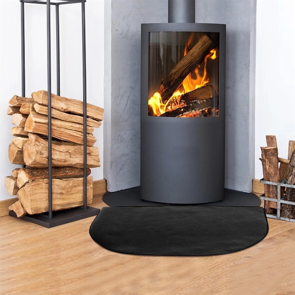 Goods Of The Woods Grey Ember Half Round Wool Hearth Rug 36 X 72 10351