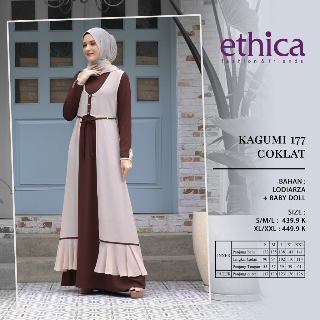 Kagumi merupakan series yang mewah yaa. Dress Gamis Ethica Kagumi 177 Chocolate And Navy Shopee Philippines