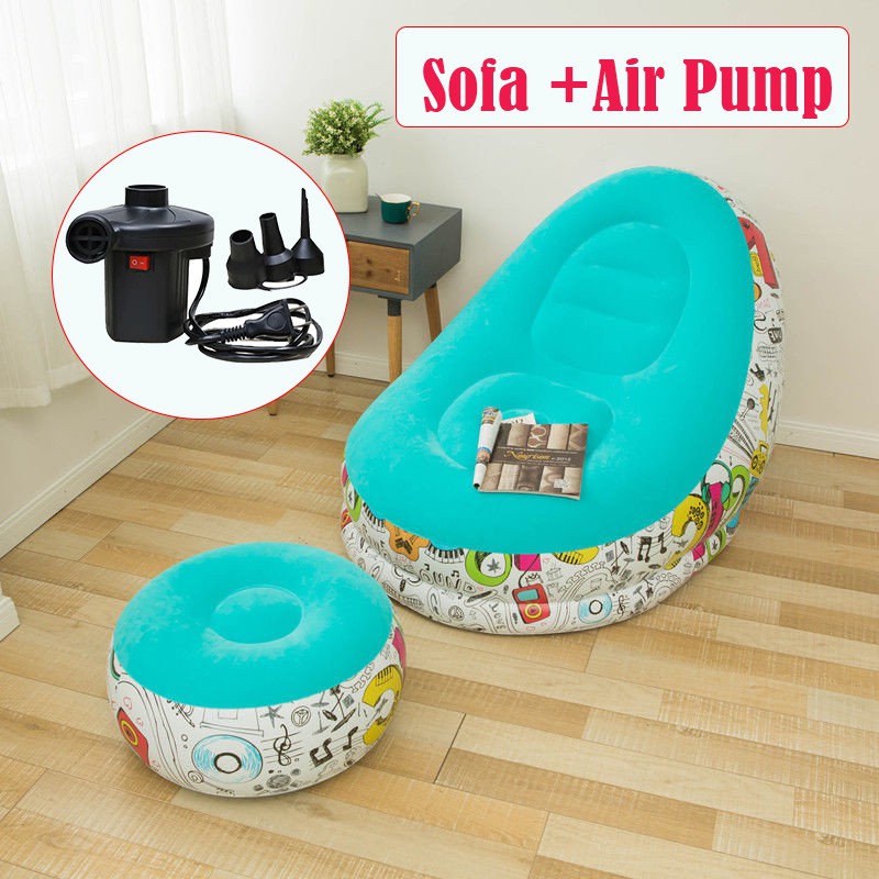 For anyone with mobility issues, getting in an out of a chair can be difficult. (1-3 Days Delivery)Inflatable Sofa with Foot Rest Cushion