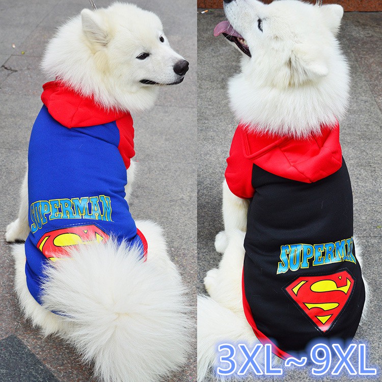 27 Pets Big Dog Clothes Pet Sweater Dress Large Dogs New Winter Clothes With Golden Cap Superman Shopee Philippines