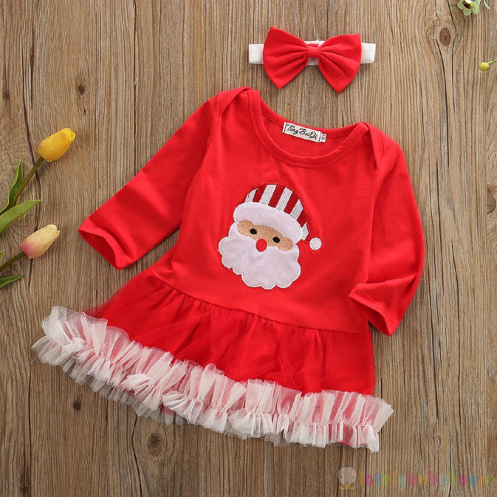 Christmas Dress Newborn Baby Girl Christmas Santa Tulle Shopee Philippines
