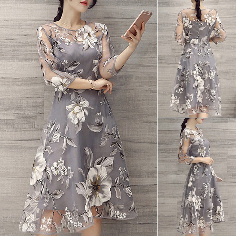 Ready Stockwomens Elegant Evening Floral Dress Beach Party C Shopee Philippines