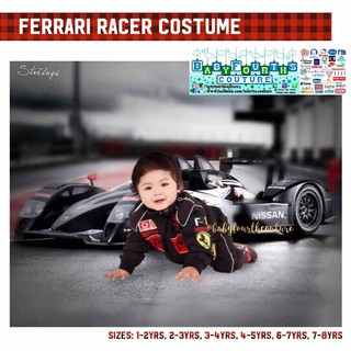 Cod Boys Kids Red Formula 1 Racing Driver Overalls Costume