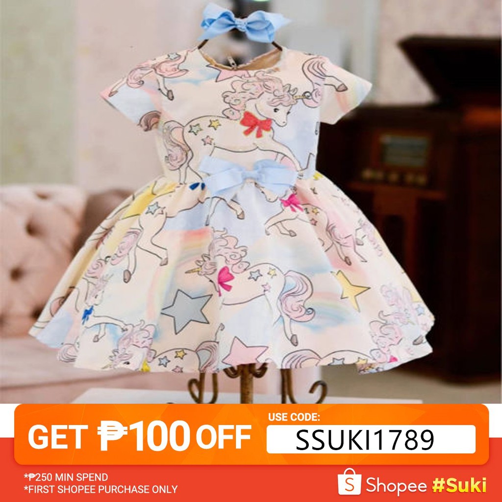 K Toddler Kids Baby Girls Cartoon Unicorn Party Pageant Shopee Philippines