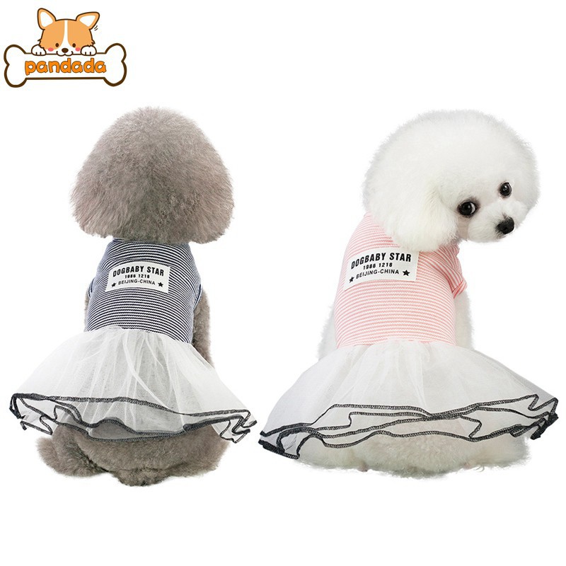 Pet Summer Korean Stripes Dress Small And Medium Dogs Cotton Dress Shopee Philippines