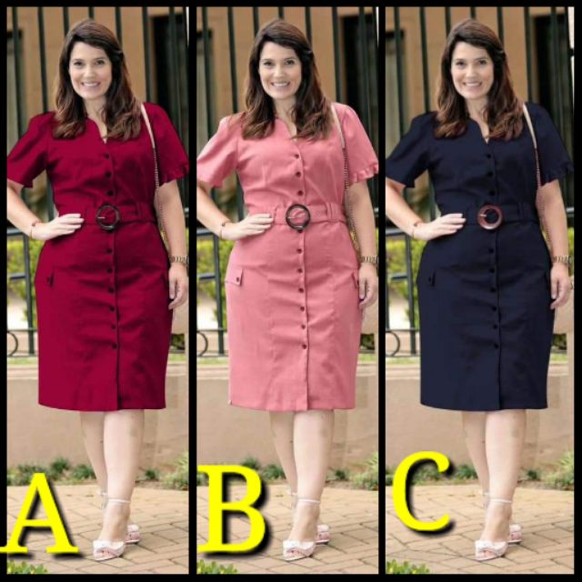 331ra Plain Plus Size Dress Fit To Xl Shopee Philippines