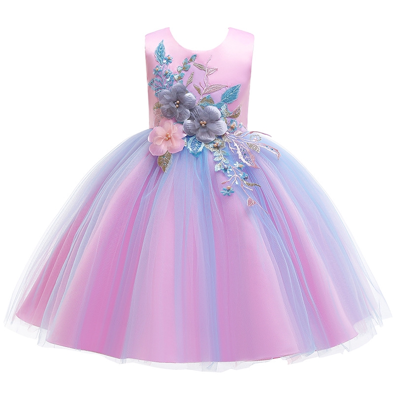 Lace Ggirl Princess Dresses With Matching Colors For 3 12 Year Old Kids Shopee Philippines