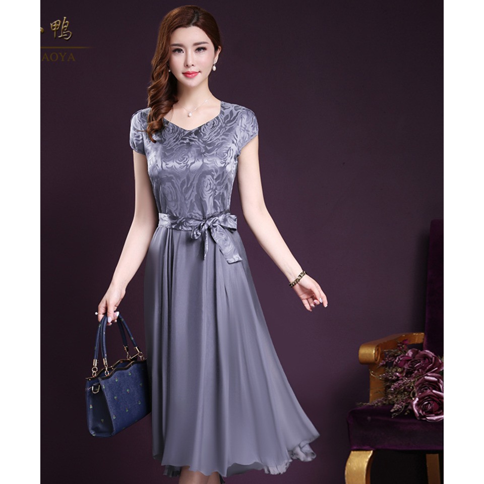 Korean Plus Size Elegant Dress For Women Casual Office Work Long Dresses Fashion Shopee Philippines