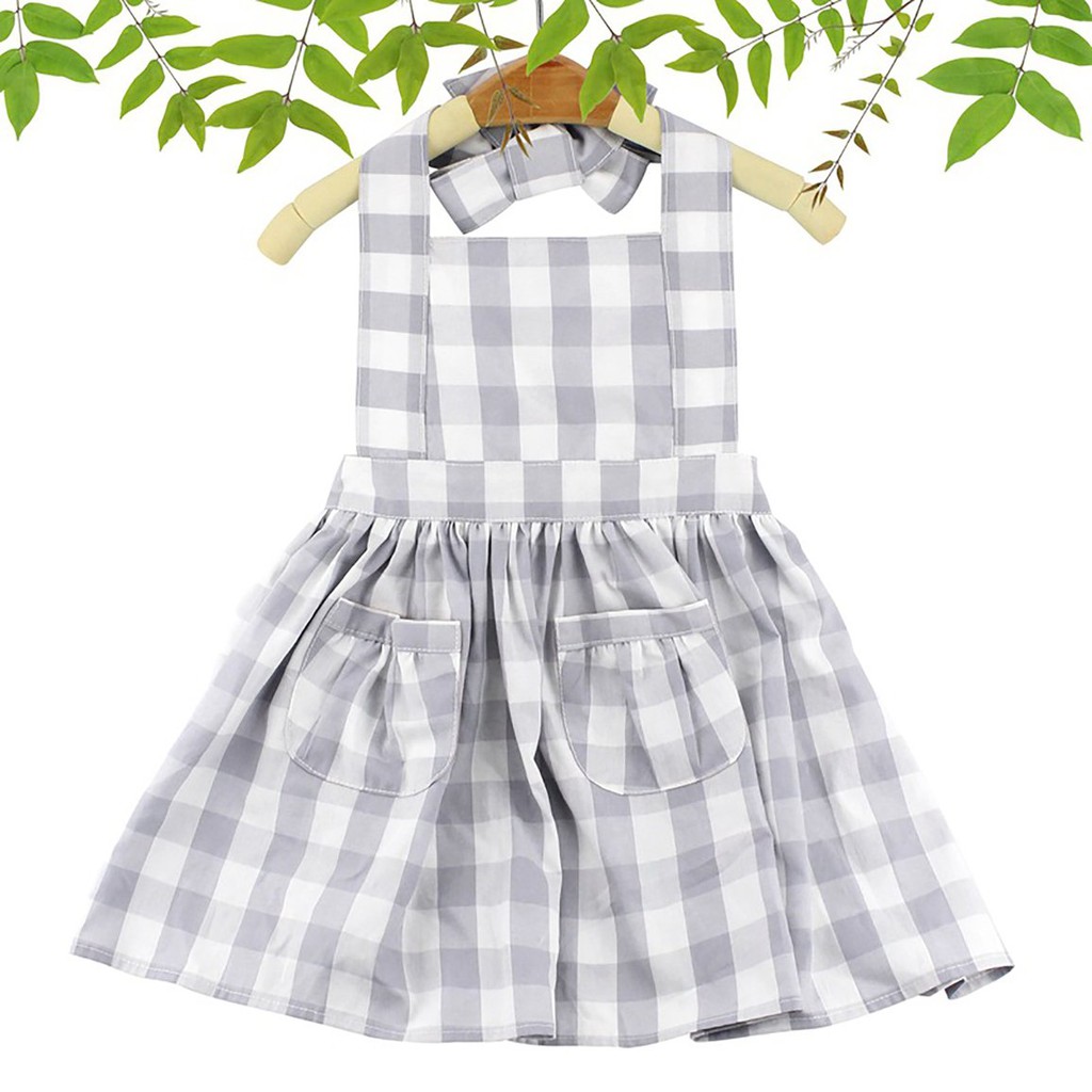 Children Cotton Apron Children Kids Apron Sleeves Set Kitchen Baking Painting Cooking Dress Shopee Philippines