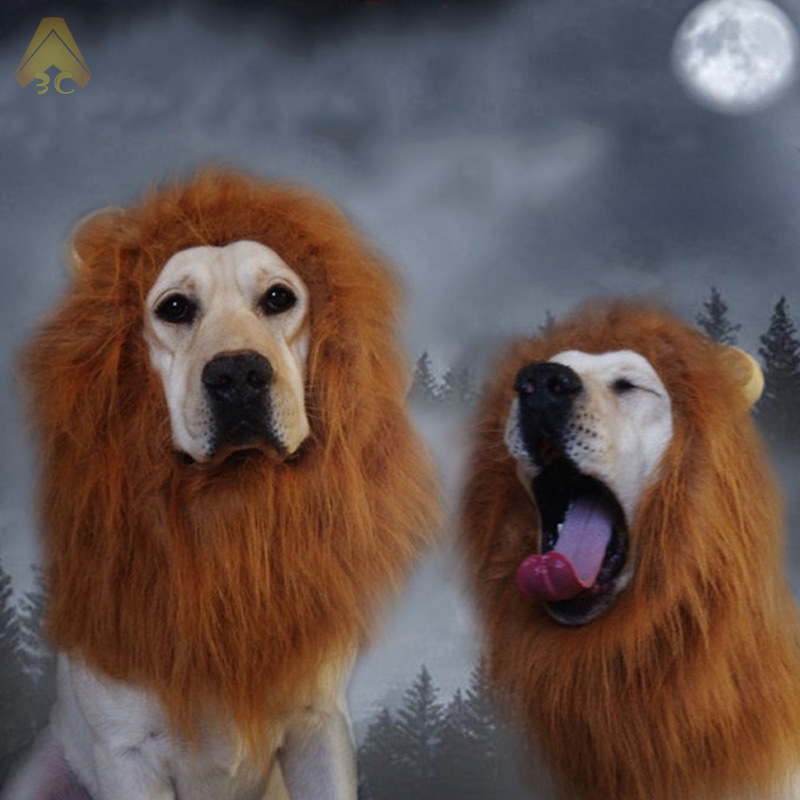 Lion Mane Wig For Dog With Ears Drawstring Pet Costume Halloween Dress Up Shopee Philippines