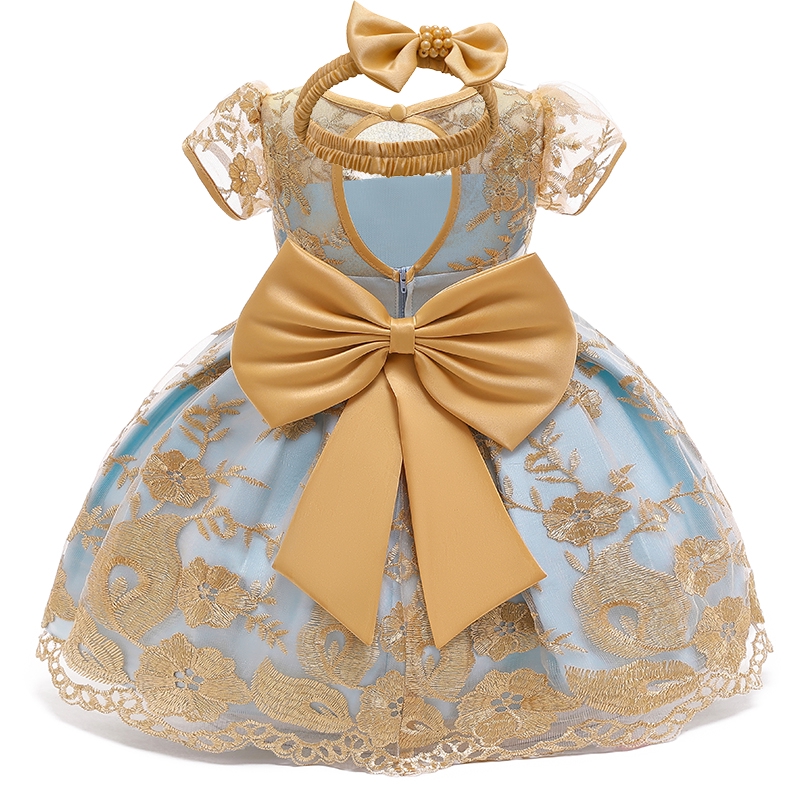 Nnjxd Baby Girl 1 Year Birthday Dress Infant Party Dresses Cute Bow Dresses Shopee Philippines