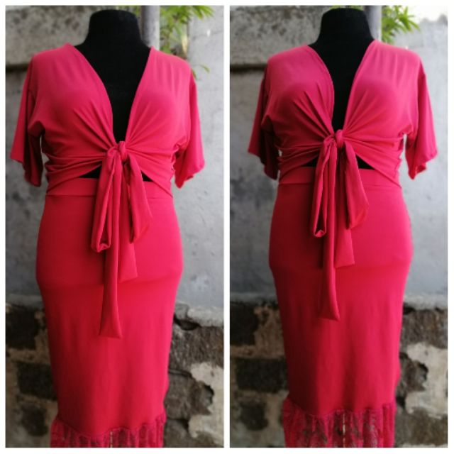 Plus Size Wedding Guest Casual Wear Two Way Top And Skirt Shopee Philippines