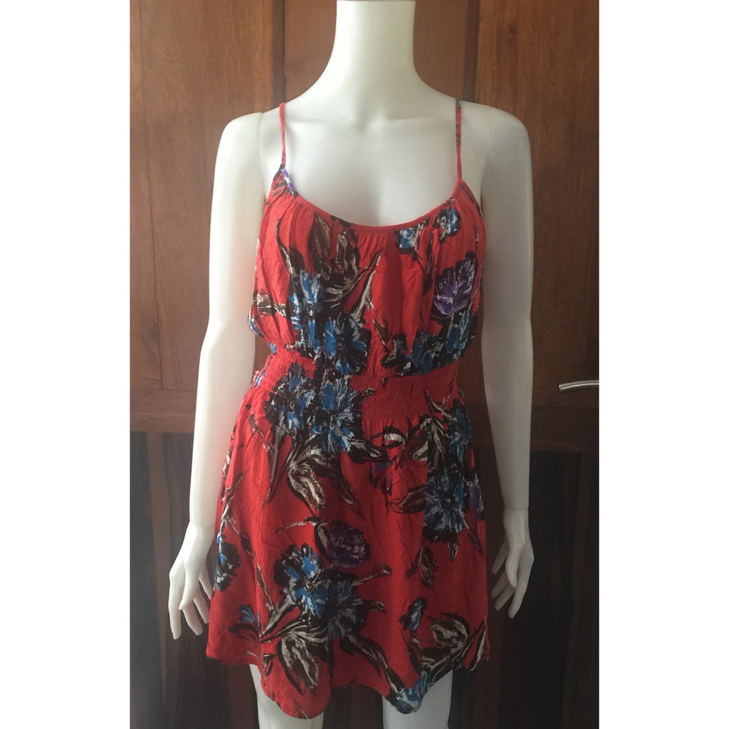 Forever 21 Orange Floral Dress L Shopee Philippines