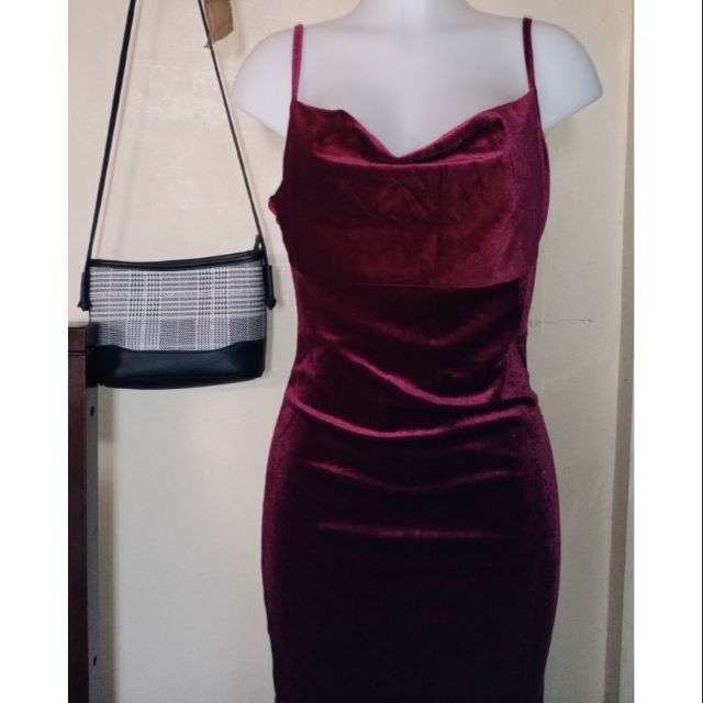 Forever 21 Velvet Dress Blue Shopee Philippines