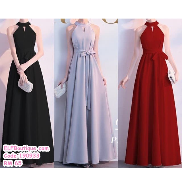 Simple And Elegent Hanging Neck Strapless Strap Maxi Dinner Dress Short For A Debutante Ball Shopee Philippines