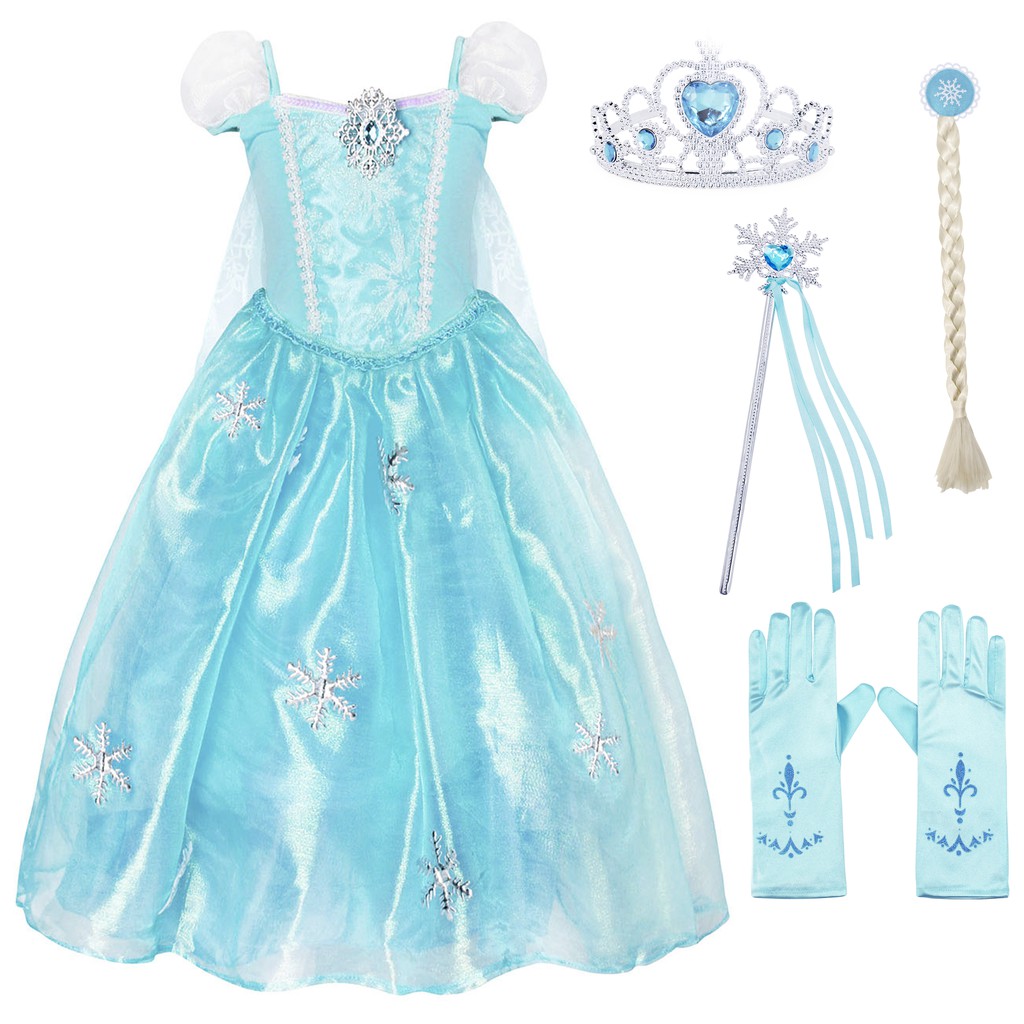 Girls Elsa Dress Princess Costume Birthday Party Dress Up Puff Sleeve Dress Up Christmas Outfit Shopee Philippines